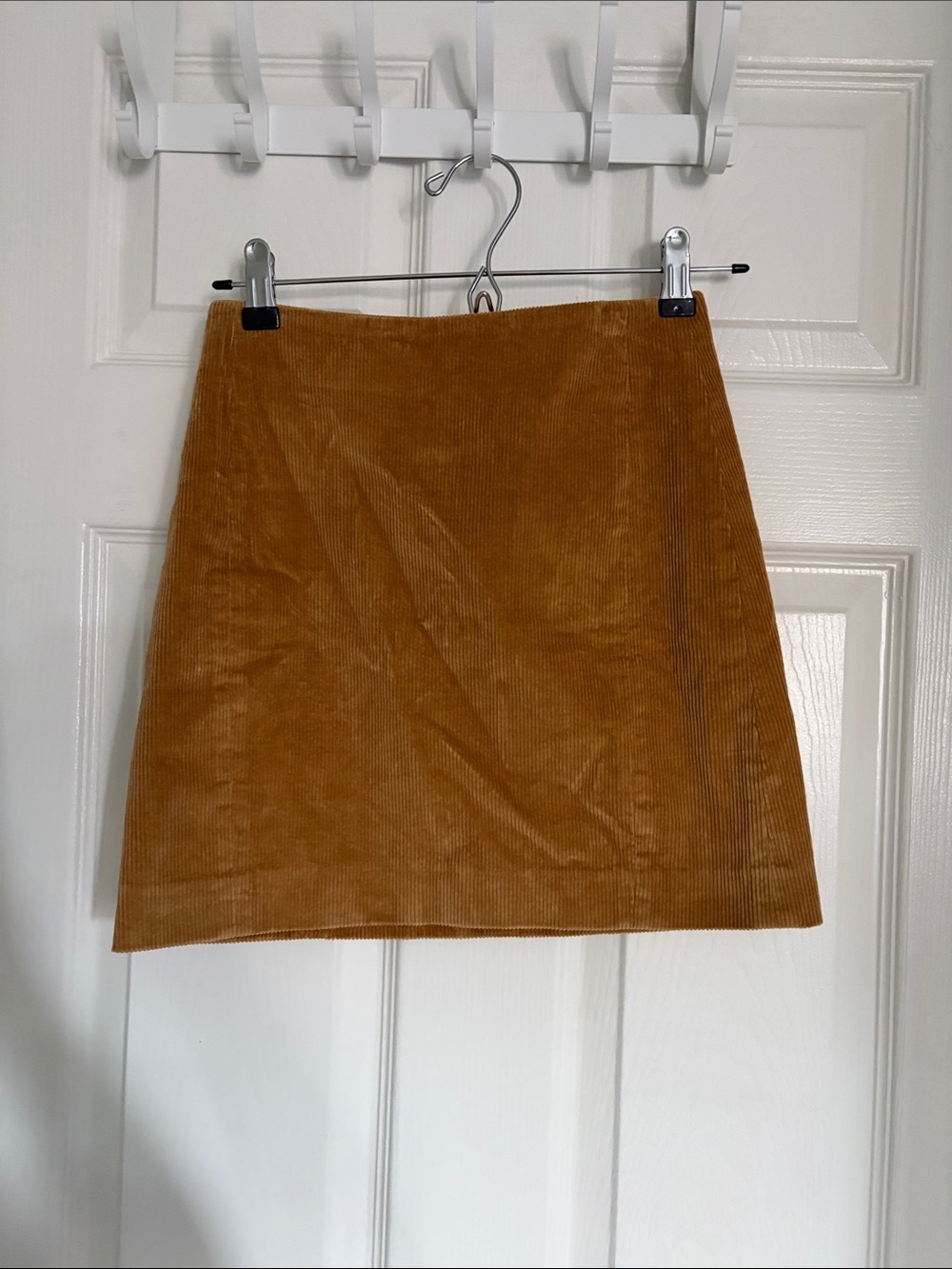 Sunday Best Corduroy A-Line Mini Skirt in Camel Brown